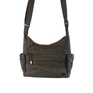 Lug Camper Crossbody Bag Large Purse Brown Quilted Travel Organizer Side Pockets